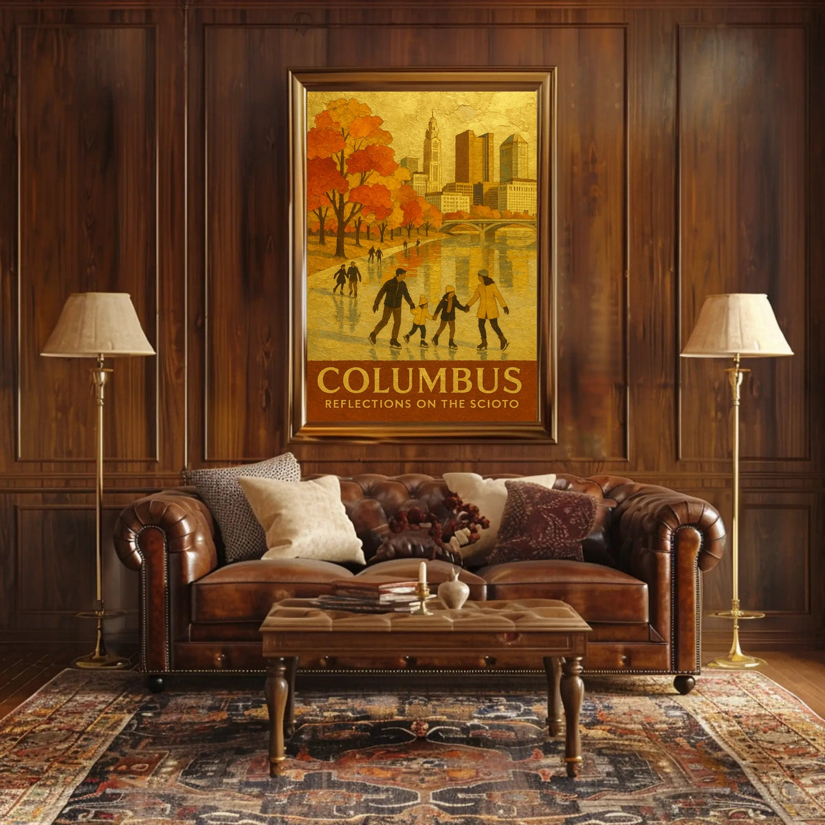 Columbus Reflections On The Scioto Poster