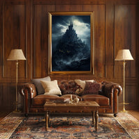Mysterious Castle On A Stormy Night Poster
