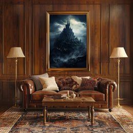 Mysterious Castle On A Stormy Night Poster