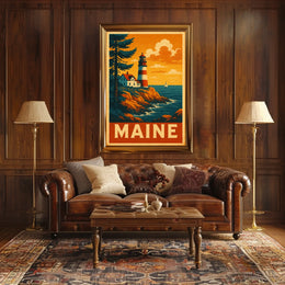 Maine Lighthouse Poster