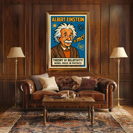 Einstein Relativity Scholarly Vintage Poster