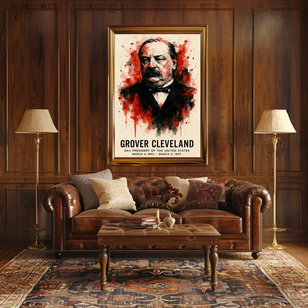 Grover Cleveland Watercolor Art: Historical or Presidential Poster