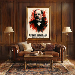 Grover Cleveland Watercolor Art: Historical or Presidential Poster
