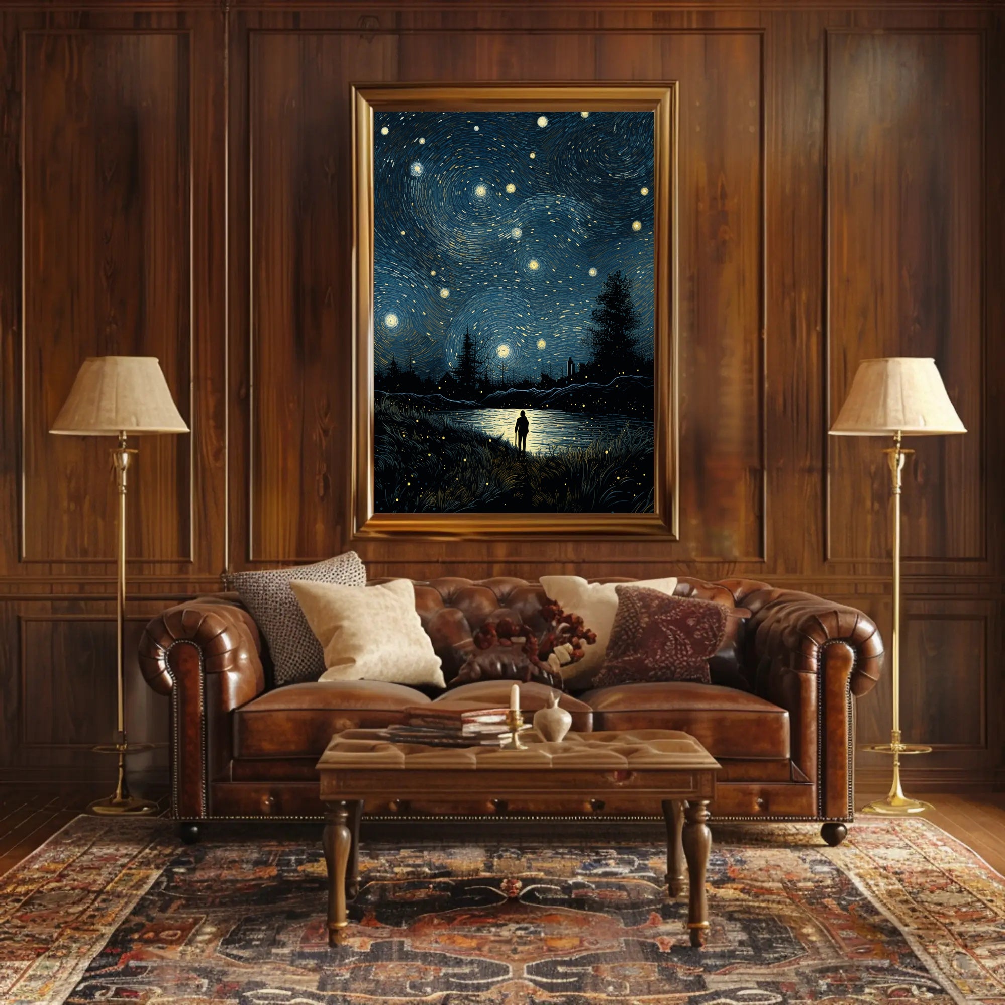 Starry Night Reflections Poster PosterGoat
