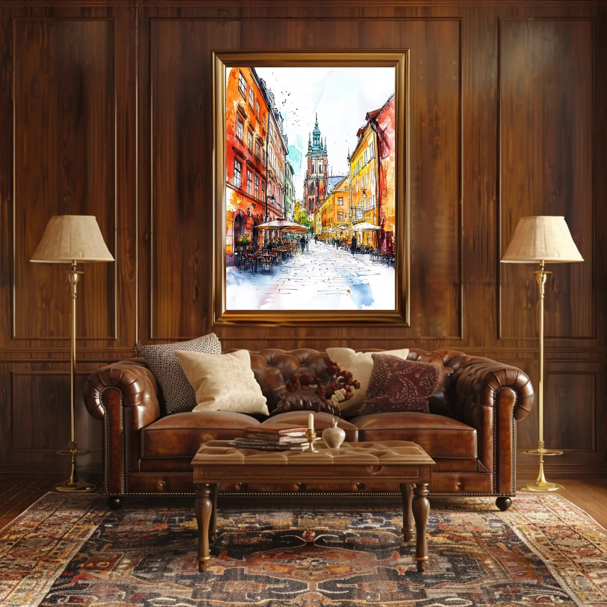 Poland Krakow Old Town and St Marys Basilica Poster