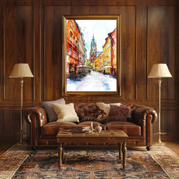 Poland Krakow Old Town and St Marys Basilica Poster