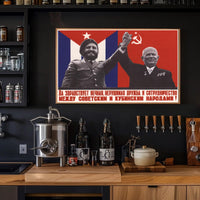 Soviet Cuban Friendship and Cooperation Poster