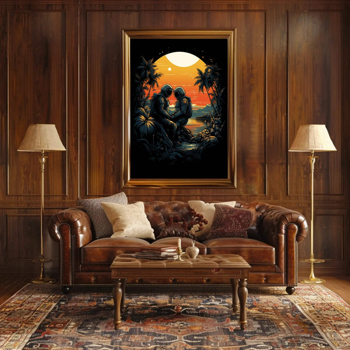Cosmic Sunset Encounter Poster