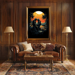 Cosmic Sunset Encounter Poster
