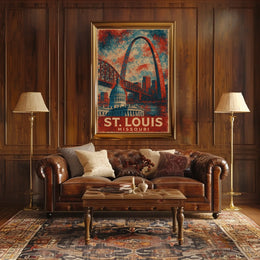 St Louis Gateway Arch Vintage Travel Poster