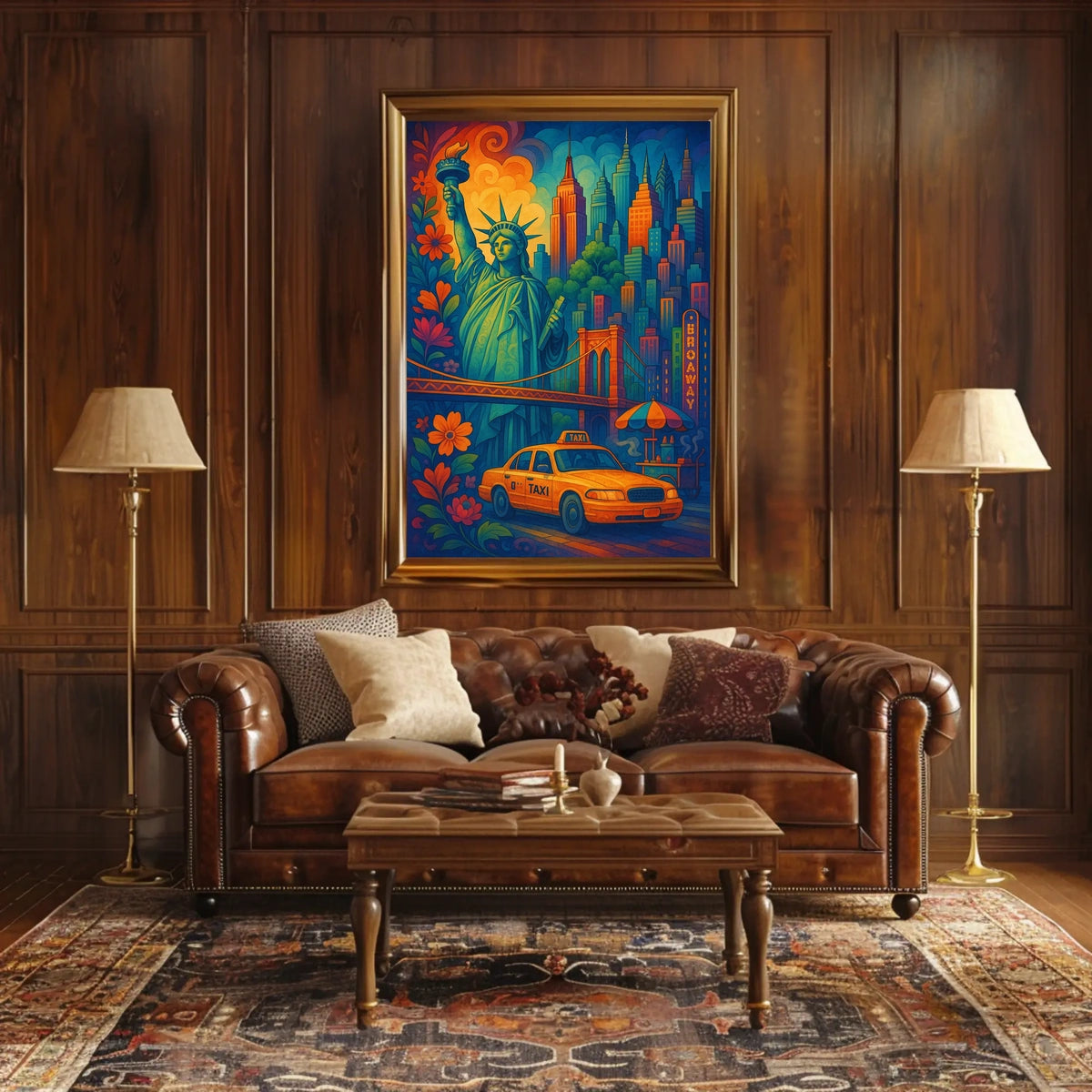 New York City Skyline Iconic Poster Modern Wall Art