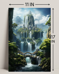 Enchanted Waterfall City Poster