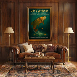 Asian Arowana Swim with Fortune Poster