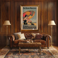 The Dunes Beaches Vintage Train Travel Poster