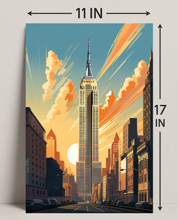 Empire State Building At Sunset Poster