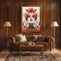 Mystical Floral Portrait Art Poster for Empowerment PosterGoat
