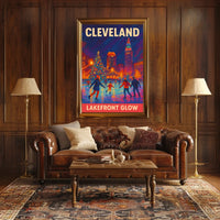 Cleveland Lakefront Glow Poster