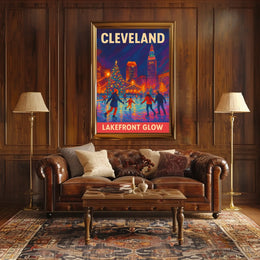 Cleveland Lakefront Glow Poster