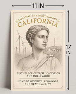 California Golden State Poster PosterGoat