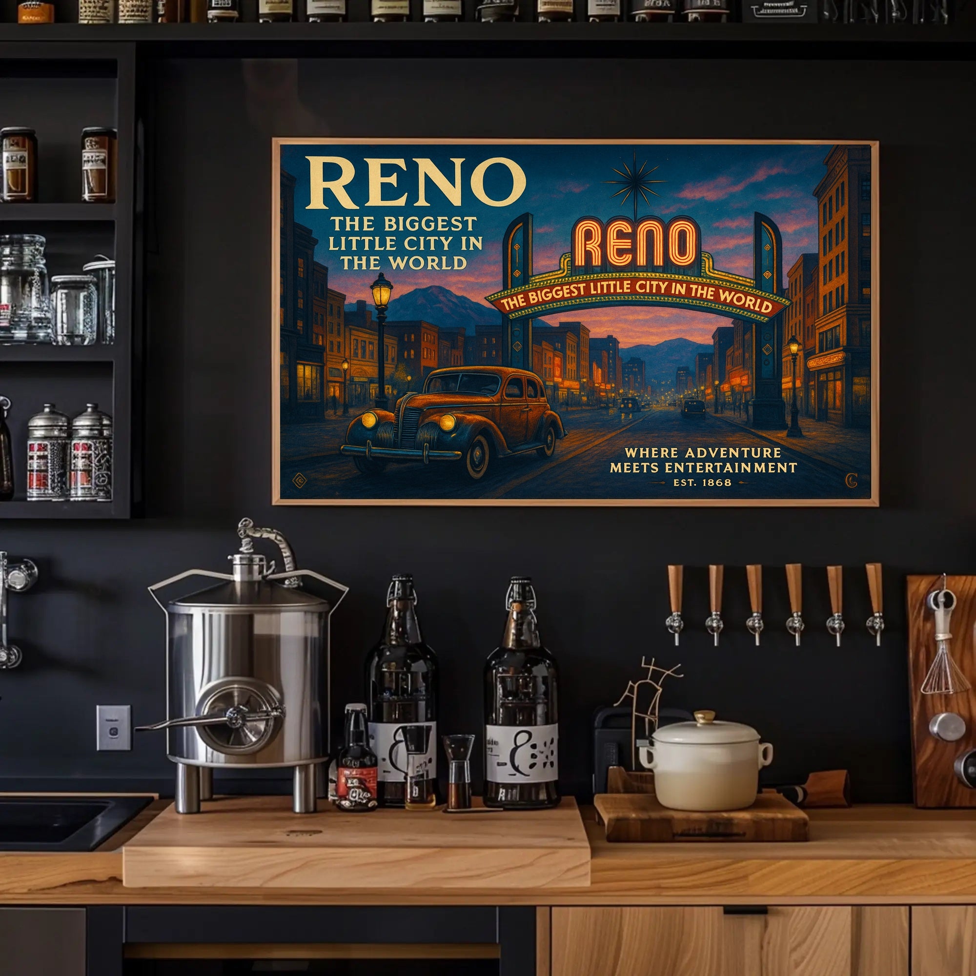 Reno Travel Poster The Biggest Little City Art