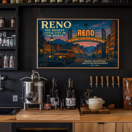 Reno Travel Poster The Biggest Little City Art