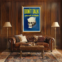 Skull in Sailor's Hat: Bold Political or Propaganda Poster