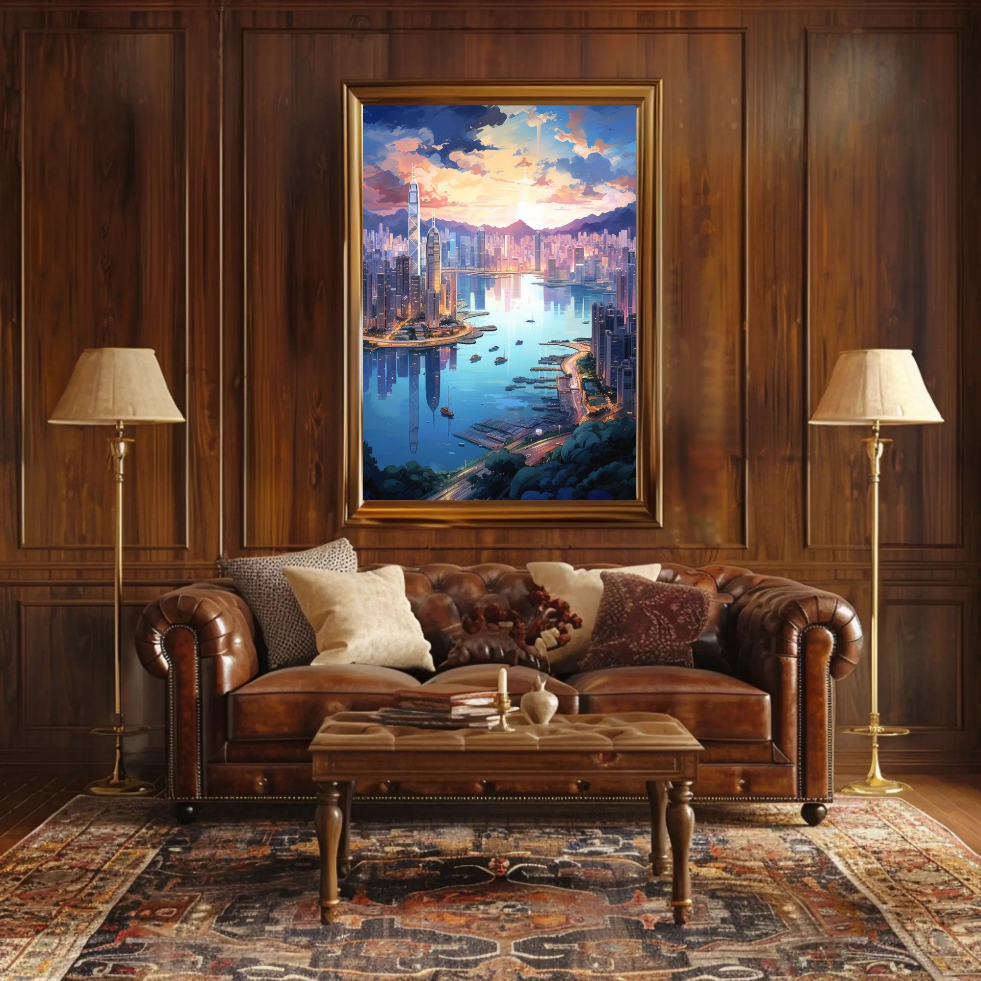 Modern Cityscape Art Vibrant Urban Scene Artistic Poster
