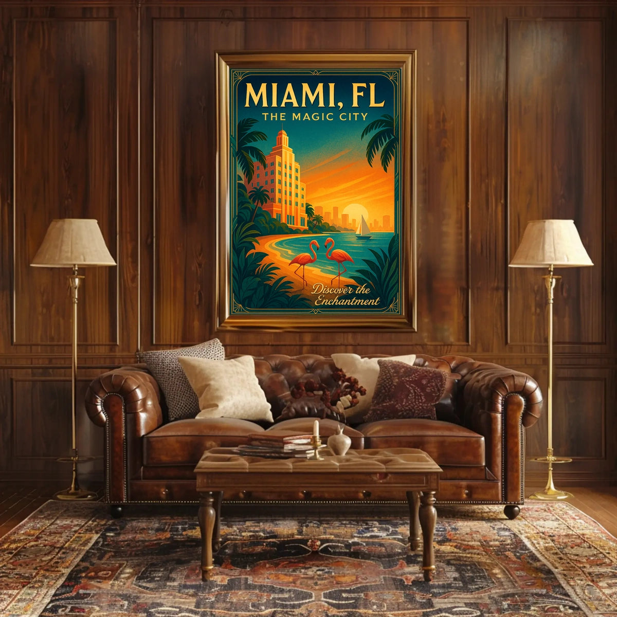 Miami Magic City Vintage Travel Poster