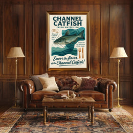 Channel Catfish Fresh Water Delight Poster