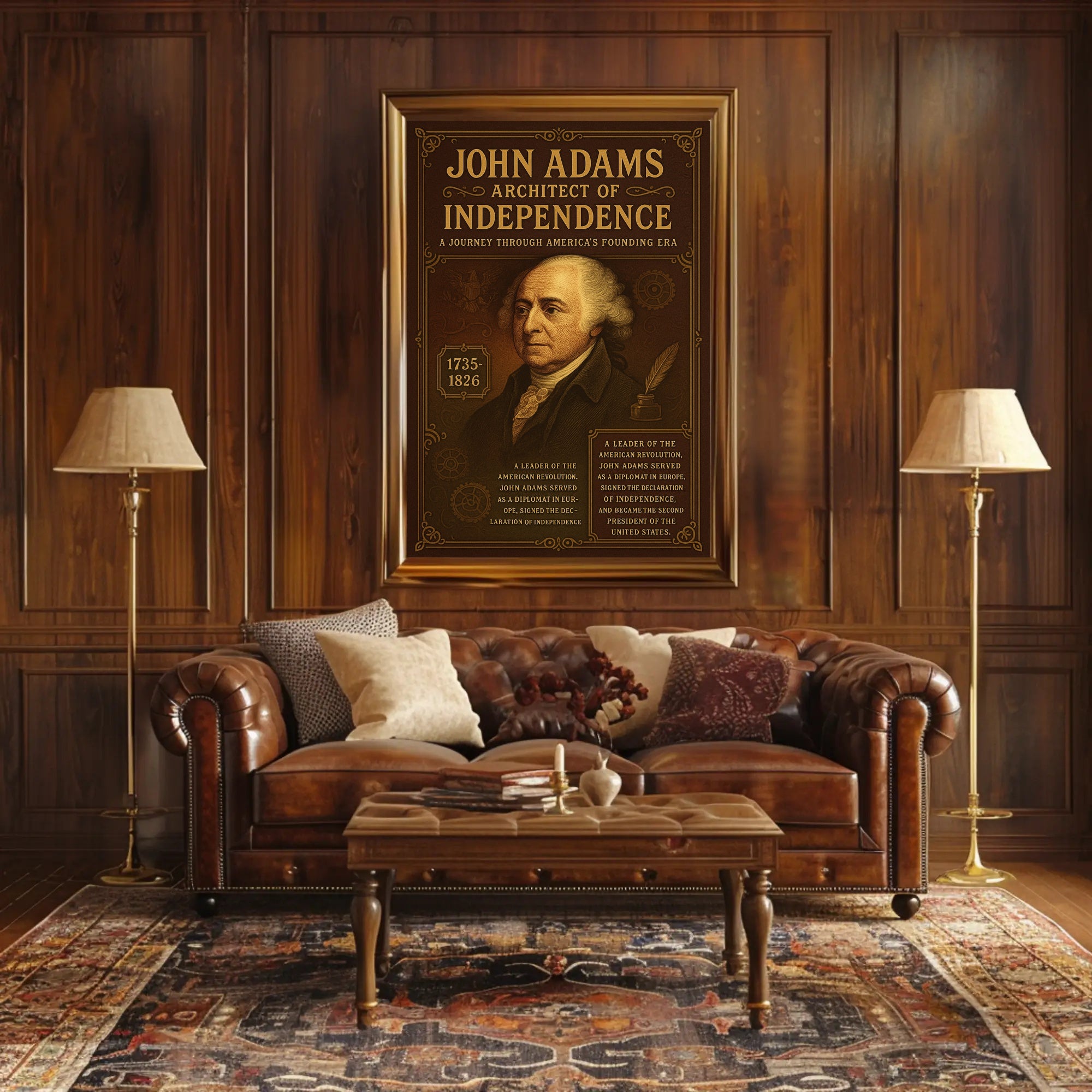 John Adams Historical Vintage Presidential Poster