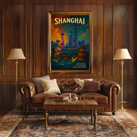 Shanghai's Vibrant Fusion Cityscape Urban or Cityscape Poster PosterGoat