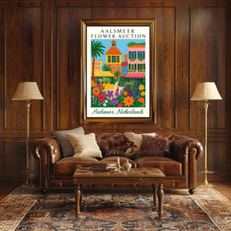 Aalsmeer Flower Auction Vintage Art Deco Poster