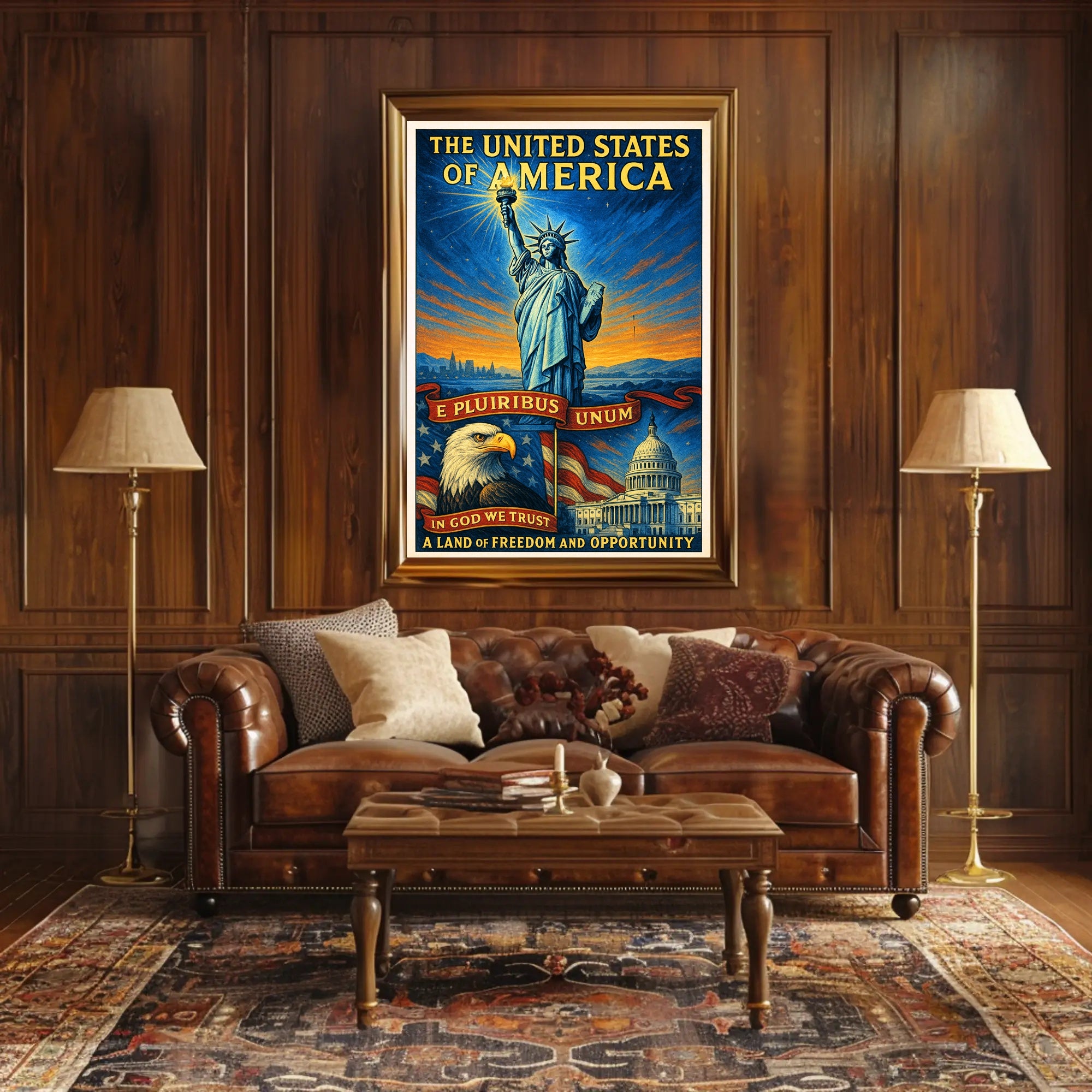 The United States of America Land of Freedom and Opportunity Poster PosterGoat