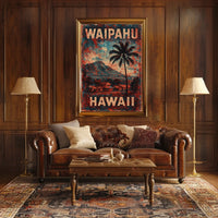 Waipahu Hawaii Vintage Art Deco Travel Collectors Poster