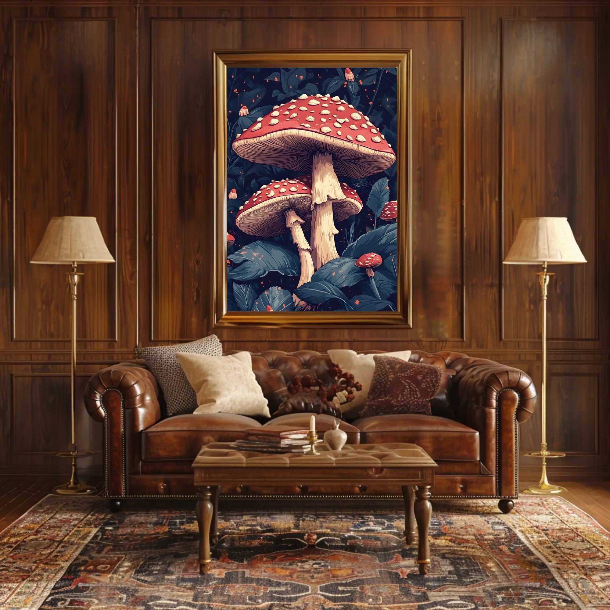 Enchanted Mushrooms Wall Art Print Decor