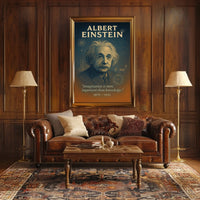 Albert Einstein Vintage Science Poster with Inspirational Quote