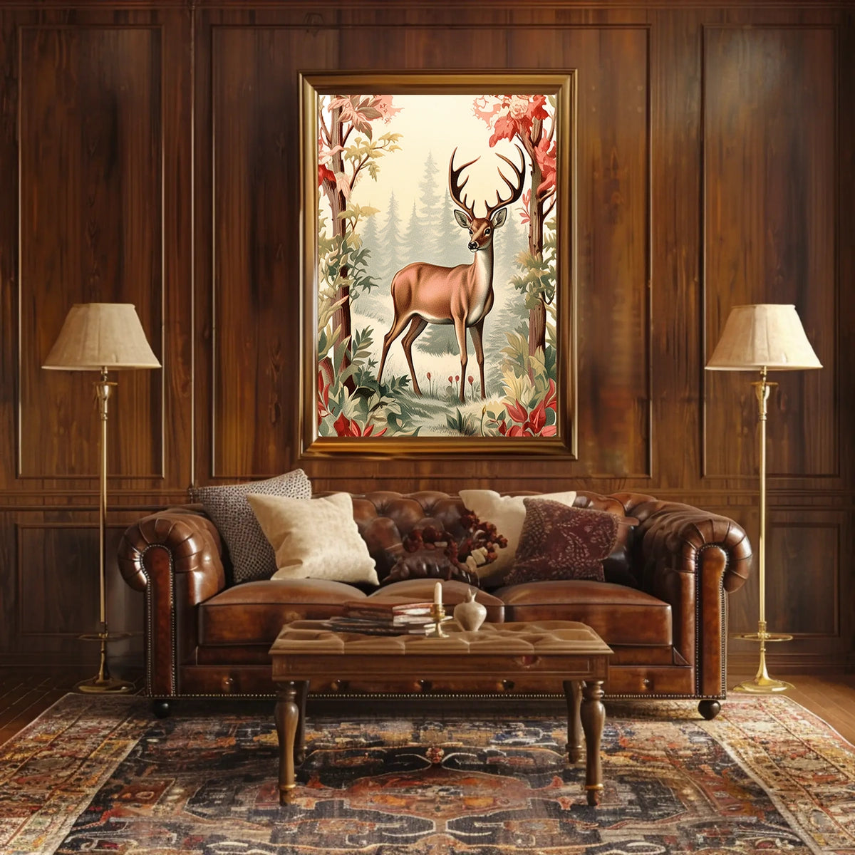 Majestic Deer In Autumn Forest Poster
