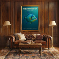 Queen Triggerfish Marine Life Educational Poster PosterGoat