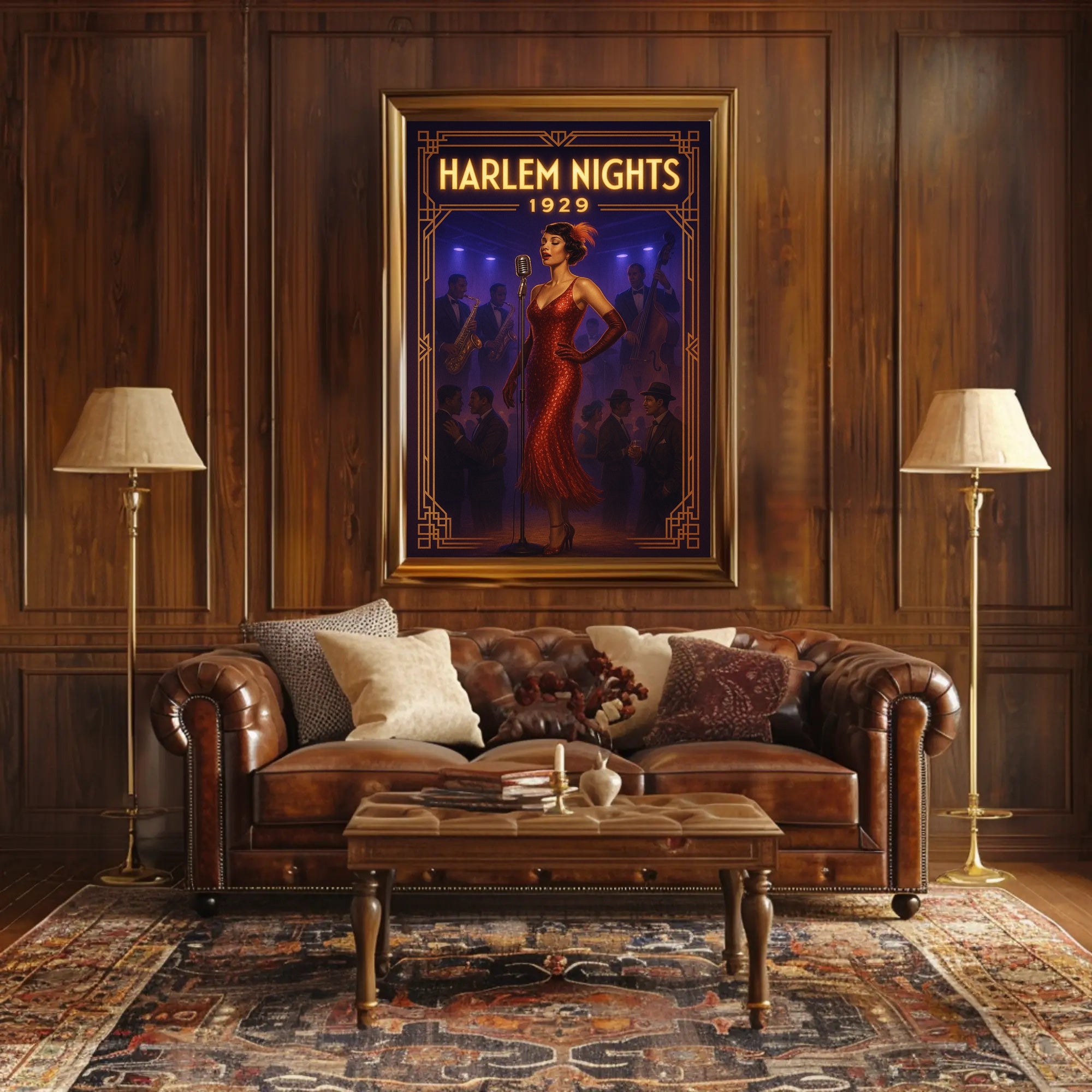 Harlem Nights Jazz Club Scene Music or Concert Poster