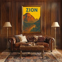 Zion National Park Vintage Travel Poster Print