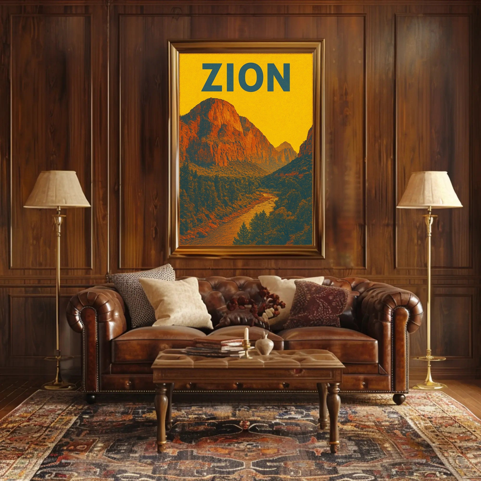 Zion National Park Vintage Travel Poster Print