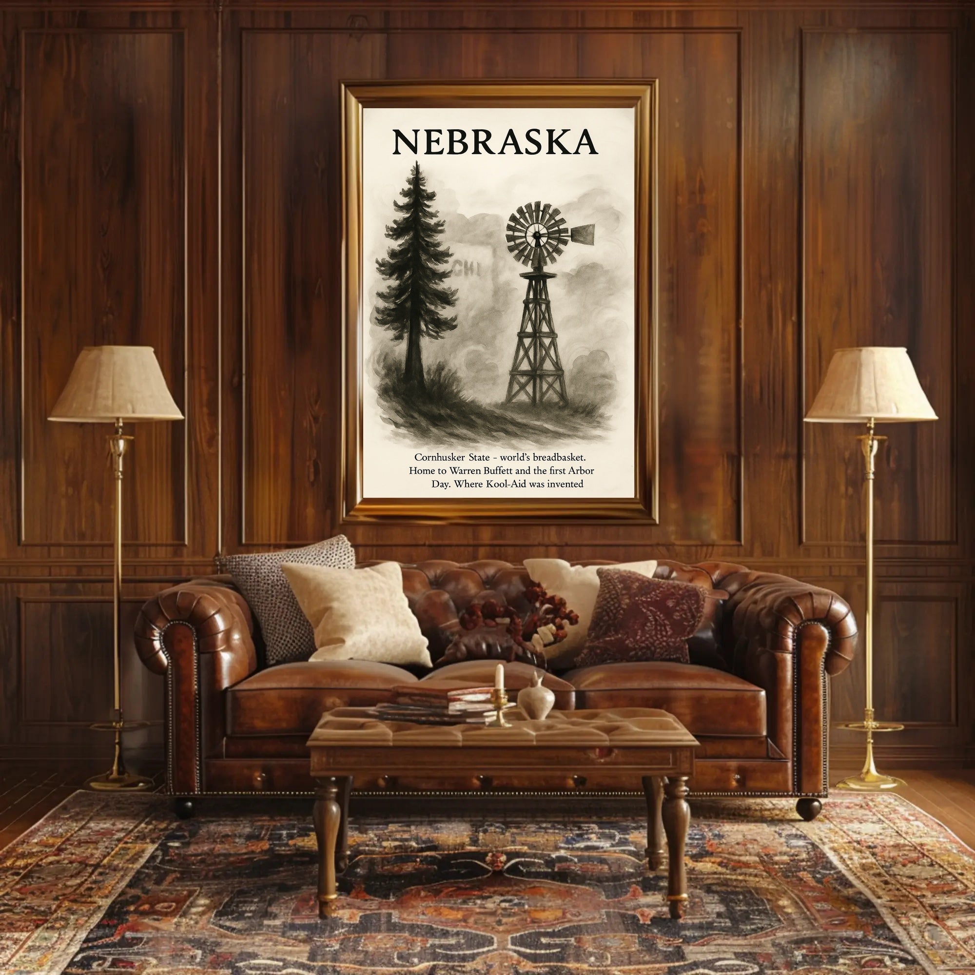 Nebraska The Cornhusker State Poster PosterGoat
