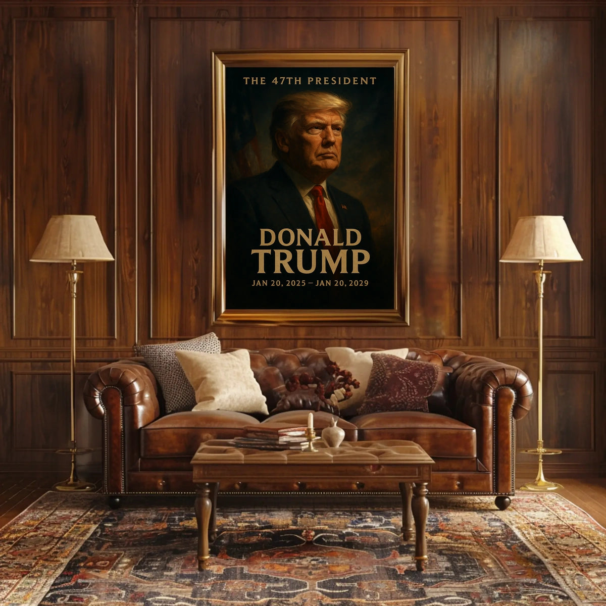 Donald Trump Portrait of Resolute Leadership Poster