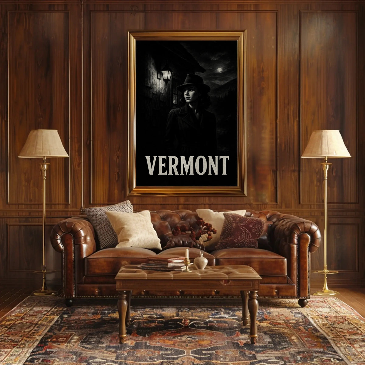 Vermont Noir Vintage Travel Poster
