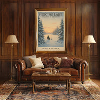 Higgins Lake Winter Scene Serene Tranquility Ice Fishing Poster