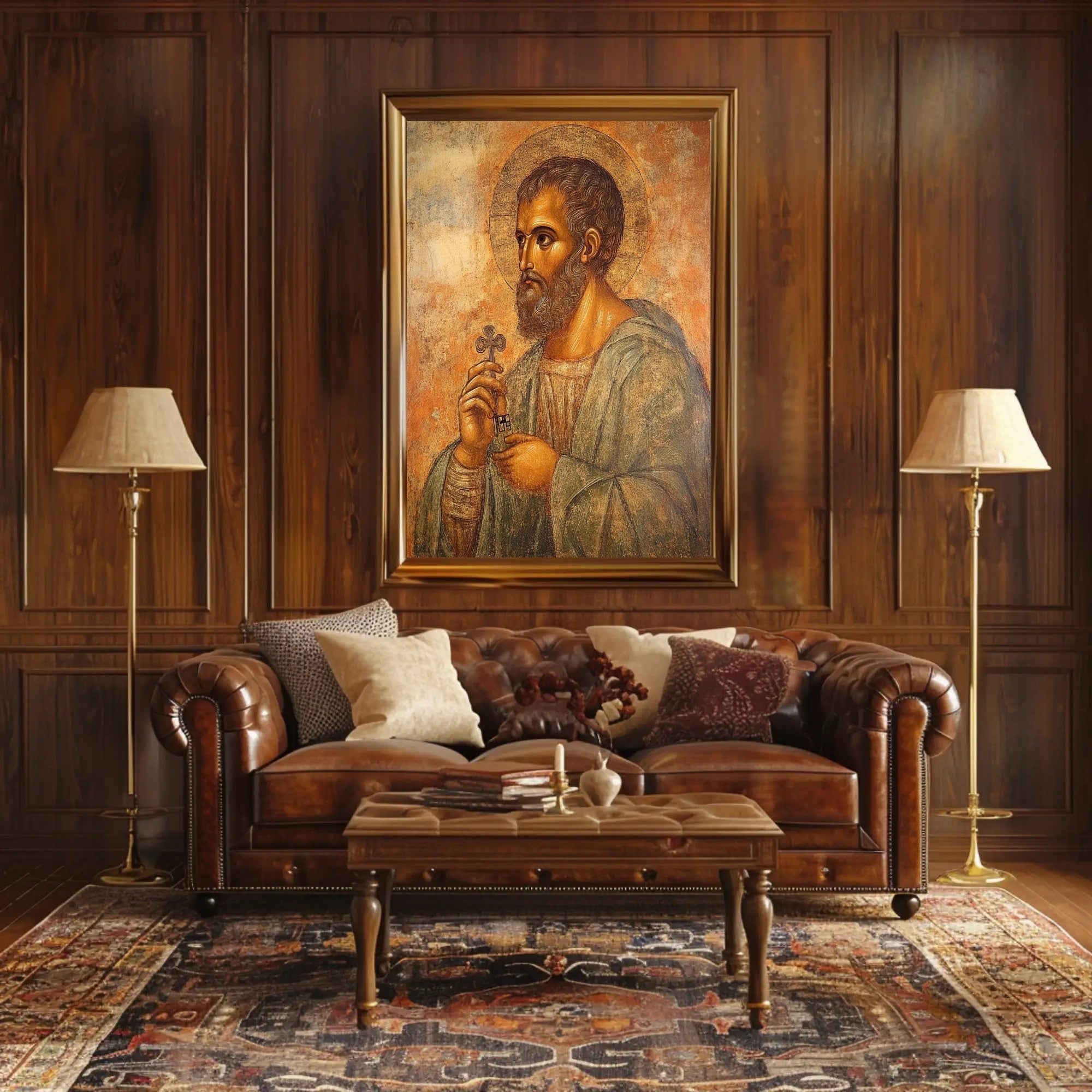 Religious Iconography Art: Byzantine Serenity Cultural Poster