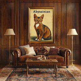 Abyssinian Cat Portrait Artwork Living Room Wall Poster