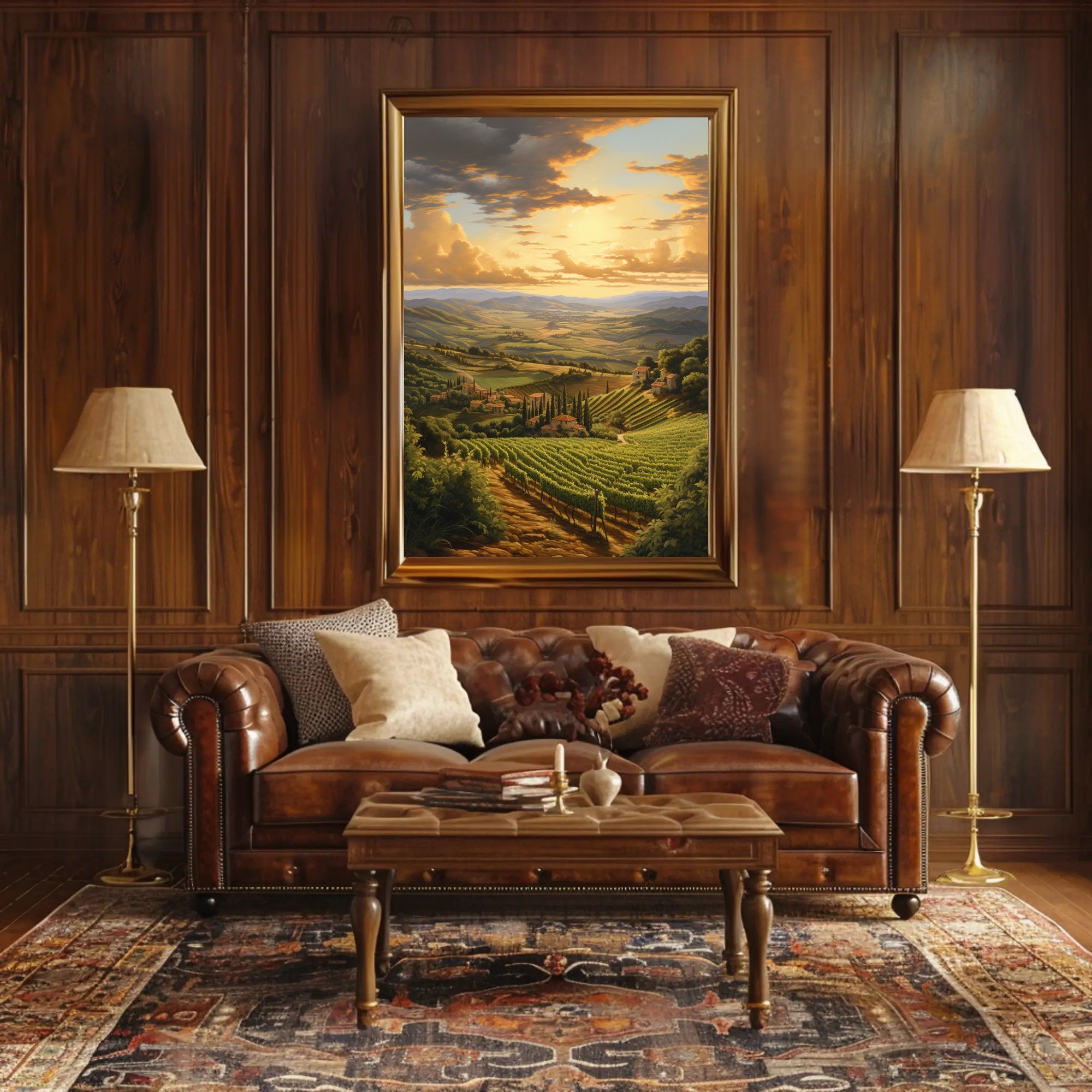Tuscan Vineyard Serenity Art Print Travel Poster
