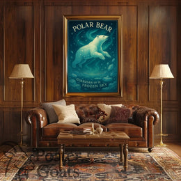 Majestic Polar Bear Cosmic Art Animal Poster