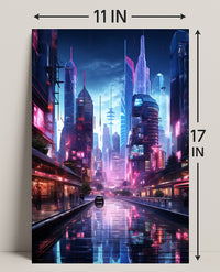Neon Cityscape Poster